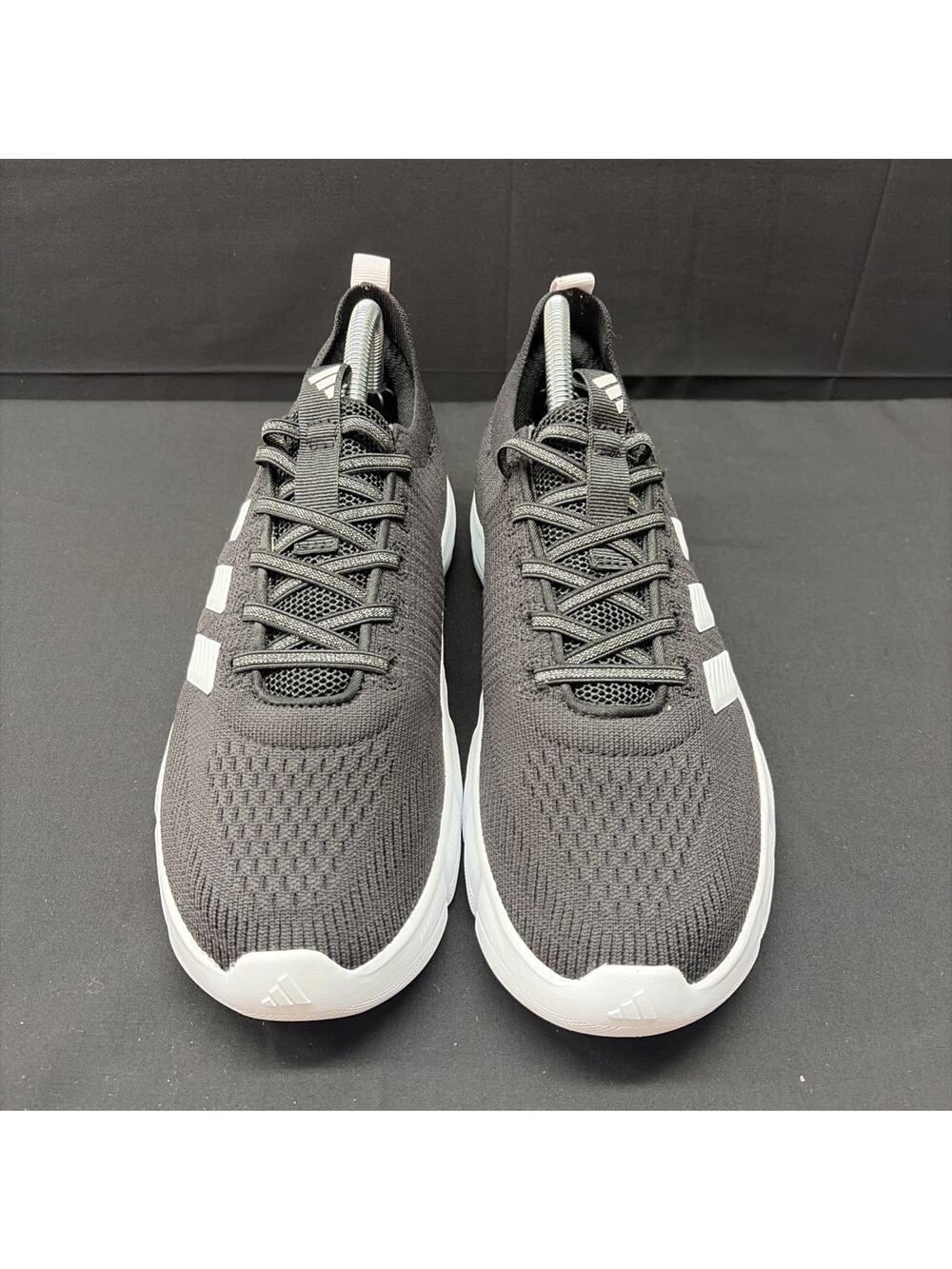 adidas Cloudfoam Flex Black White Athletic Sneakers Size 8.5 Wide Fit